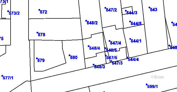 Parcela st. 548/4 v KÚ Nivnice, Katastrální mapa