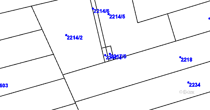 Parcela st. 2217/4 v KÚ Nivnice, Katastrální mapa