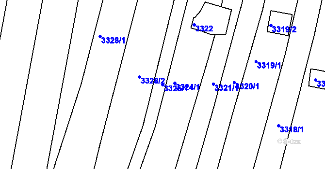 Parcela st. 3325/1 v KÚ Nivnice, Katastrální mapa