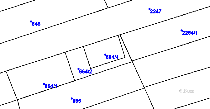 Parcela st. 664/4 v KÚ Nivnice, Katastrální mapa