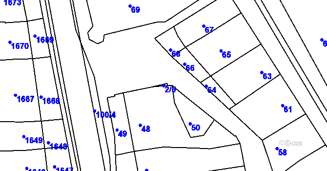 Parcela st. 2/5 v KÚ Nivnice, Katastrální mapa