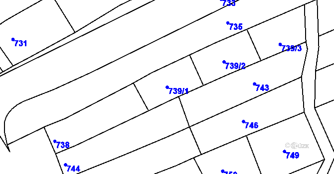 Parcela st. 739/1 v KÚ Nivnice, Katastrální mapa