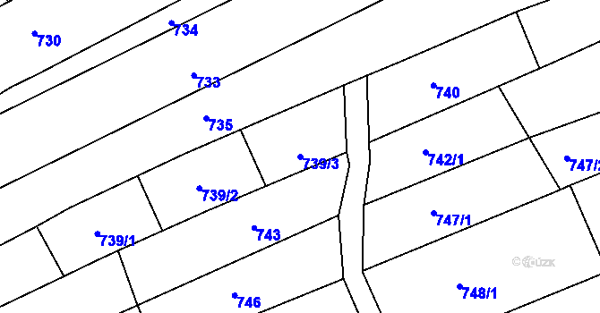 Parcela st. 739/3 v KÚ Nivnice, Katastrální mapa
