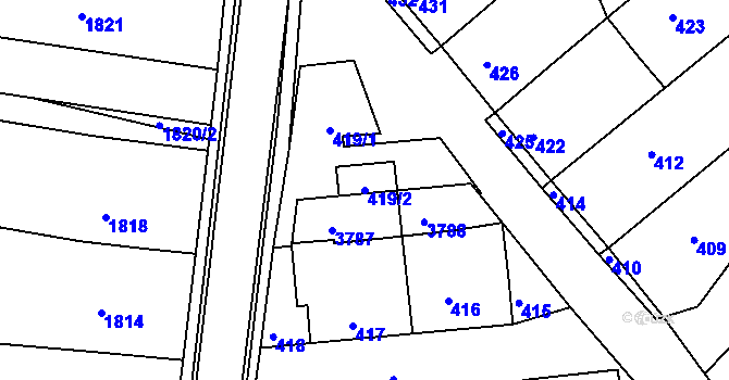 Parcela st. 419/2 v KÚ Nivnice, Katastrální mapa