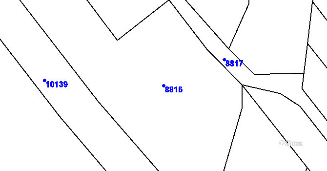 Parcela st. 8816 v KÚ Nivnice, Katastrální mapa