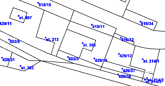 Parcela st. 356 v KÚ Nižbor, Katastrální mapa