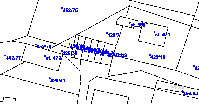 Parcela st. 488/1 v KÚ Nižbor, Katastrální mapa
