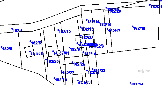 Parcela st. 532/2 v KÚ Nižbor, Katastrální mapa
