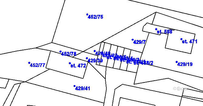 Parcela st. 429/23 v KÚ Nižbor, Katastrální mapa