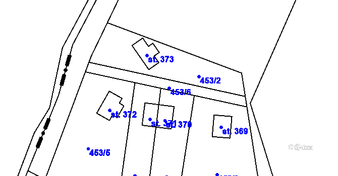 Parcela st. 453/6 v KÚ Nižbor, Katastrální mapa
