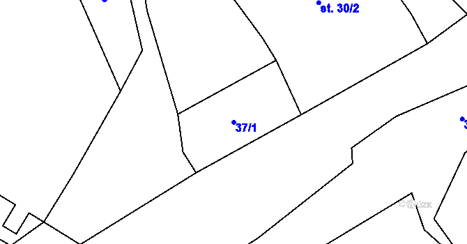 Parcela st. 37/1 v KÚ Nížebohy, Katastrální mapa