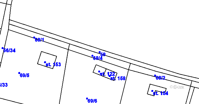 Parcela st. 59 v KÚ Nížebohy, Katastrální mapa