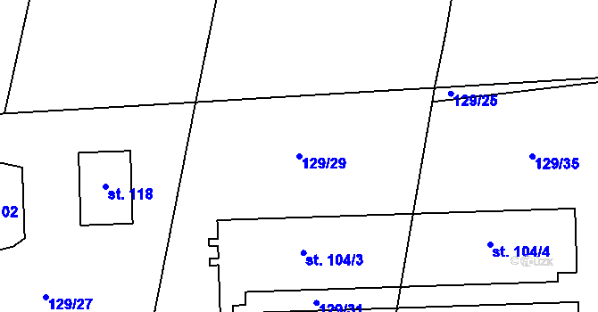 Parcela st. 129/29 v KÚ Nížebohy, Katastrální mapa