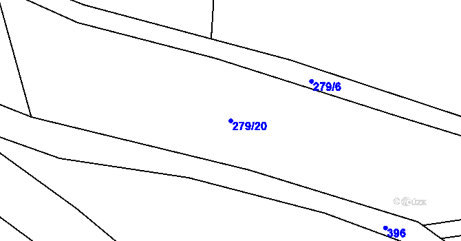 Parcela st. 279/20 v KÚ Nížebohy, Katastrální mapa