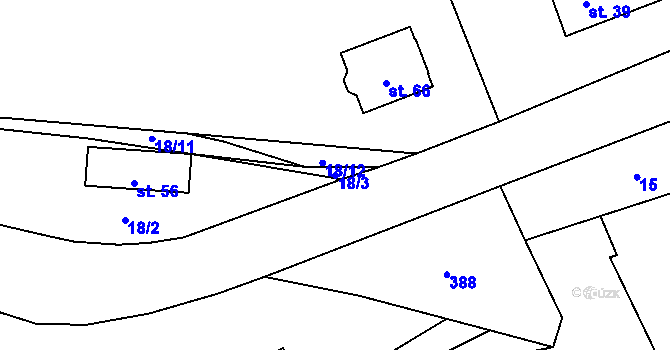 Parcela st. 18/3 v KÚ Buková u Nížkova, Katastrální mapa