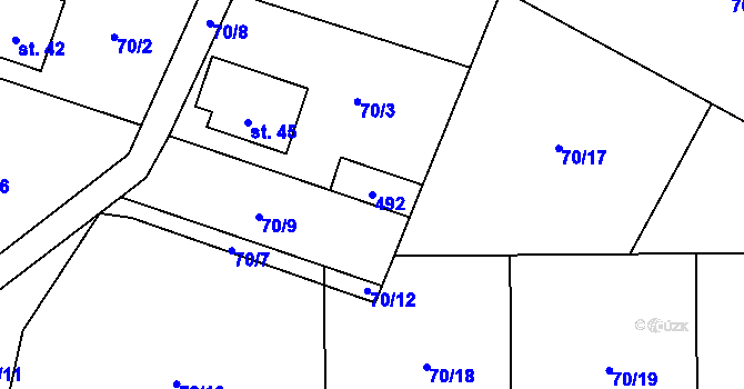 Parcela st. 492 v KÚ Buková u Nížkova, Katastrální mapa