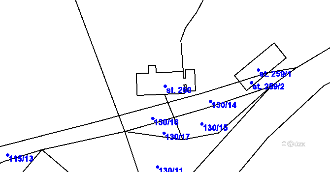 Parcela st. 260 v KÚ Nížkov, Katastrální mapa