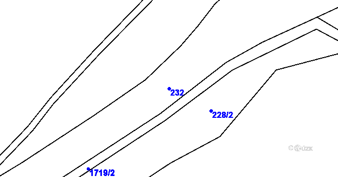 Parcela st. 232 v KÚ Nížkov, Katastrální mapa