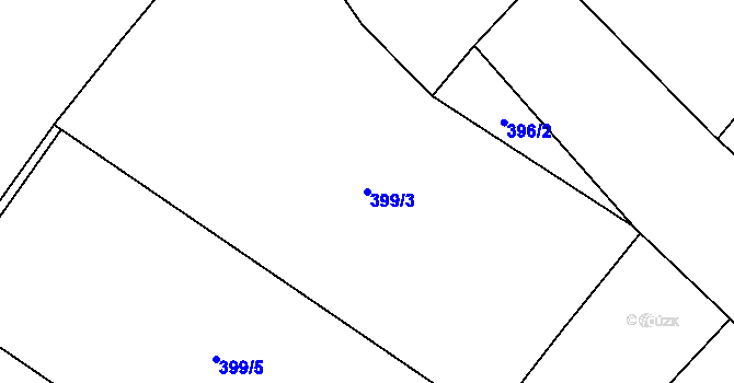 Parcela st. 399/3 v KÚ Nížkov, Katastrální mapa