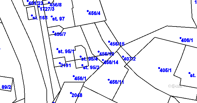 Parcela st. 456/10 v KÚ Nížkov, Katastrální mapa
