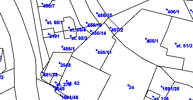 Parcela st. 456/11 v KÚ Nížkov, Katastrální mapa