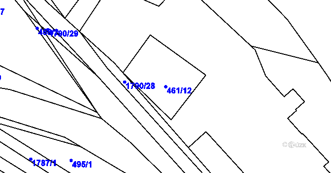 Parcela st. 461/12 v KÚ Nížkov, Katastrální mapa