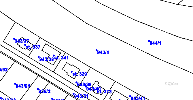 Parcela st. 943/1 v KÚ Nížkov, Katastrální mapa