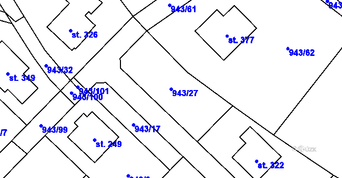 Parcela st. 943/27 v KÚ Nížkov, Katastrální mapa