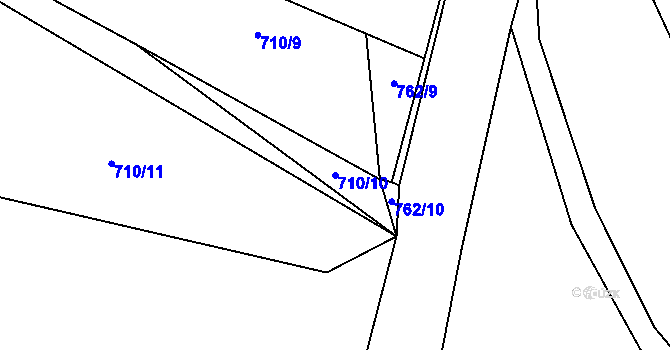 Parcela st. 710/10 v KÚ Nížkov, Katastrální mapa