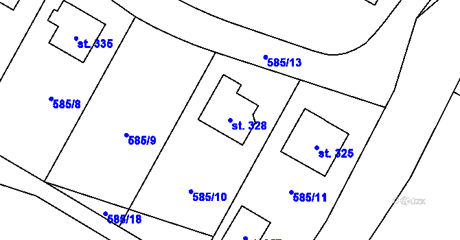 Parcela st. 328 v KÚ Nížkov, Katastrální mapa