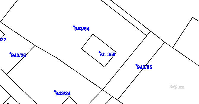 Parcela st. 359 v KÚ Nížkov, Katastrální mapa