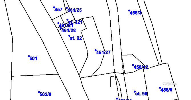 Parcela st. 461/27 v KÚ Nížkov, Katastrální mapa