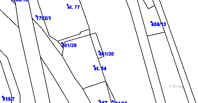 Parcela st. 461/30 v KÚ Nížkov, Katastrální mapa