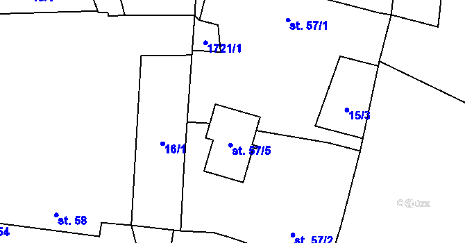 Parcela st. 57/4 v KÚ Nížkov, Katastrální mapa