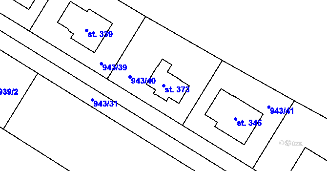 Parcela st. 373 v KÚ Nížkov, Katastrální mapa