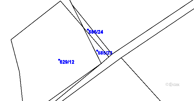Parcela st. 585/23 v KÚ Nížkov, Katastrální mapa