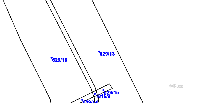 Parcela st. 629/13 v KÚ Nížkov, Katastrální mapa