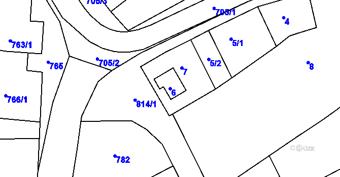 Parcela st. 6 v KÚ Heršpice, Katastrální mapa