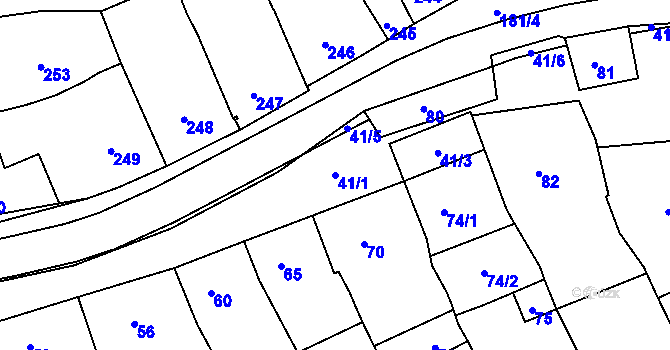 Parcela st. 41/1 v KÚ Heršpice, Katastrální mapa