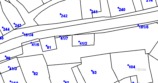 Parcela st. 41/2 v KÚ Heršpice, Katastrální mapa