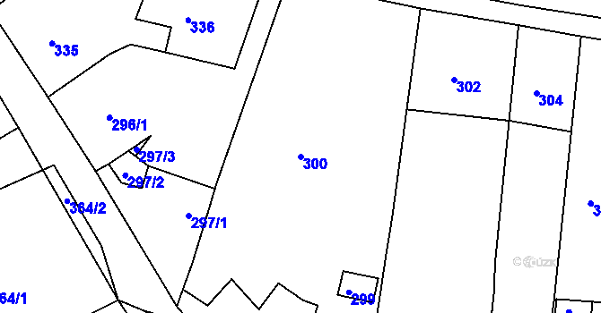 Parcela st. 300 v KÚ Heršpice, Katastrální mapa