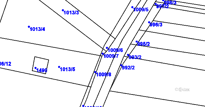 Parcela st. 1009/7 v KÚ Heršpice, Katastrální mapa