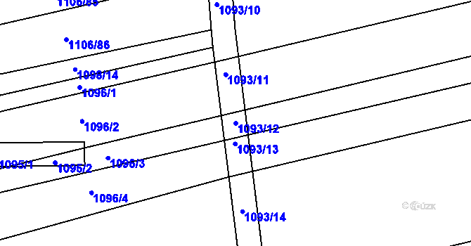 Parcela st. 1093/12 v KÚ Heršpice, Katastrální mapa