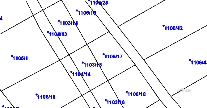 Parcela st. 1106/17 v KÚ Heršpice, Katastrální mapa