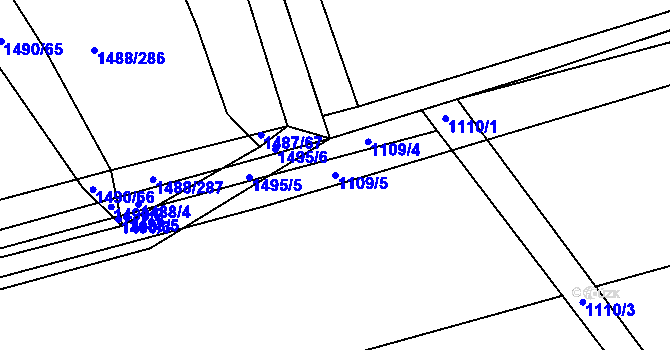 Parcela st. 1109/5 v KÚ Heršpice, Katastrální mapa