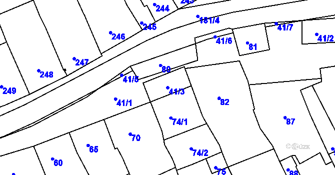 Parcela st. 41/3 v KÚ Heršpice, Katastrální mapa