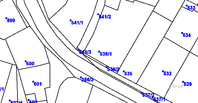 Parcela st. 538/1 v KÚ Heršpice, Katastrální mapa