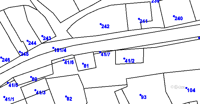 Parcela st. 41/7 v KÚ Heršpice, Katastrální mapa