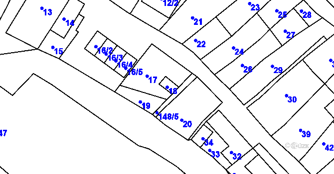 Parcela st. 18 v KÚ Nížkovice, Katastrální mapa