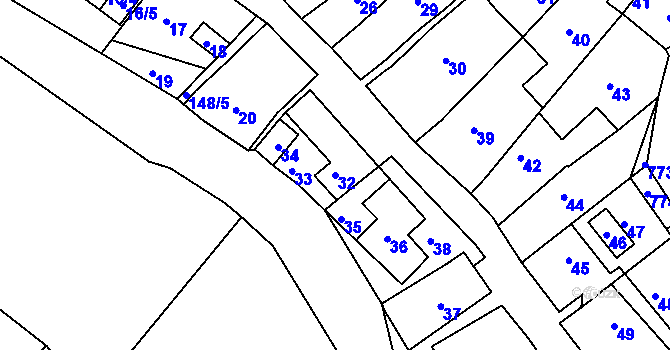 Parcela st. 32 v KÚ Nížkovice, Katastrální mapa